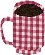 red gingham plaid coffee mug