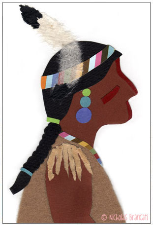 Nicholas Brancati illustration of a Canadian First Nation male